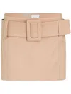 Patou Belted Organic-cotton Mini Skirt In Neutrals