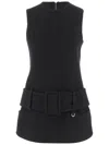 Patou Boiled Wool Mini Dress In Black