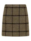 Patou Mini Skirt Wool Blend Checked Pattern In Brown