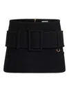 Patou Mini Skirt With Wide Belt And Side Pocket In Black