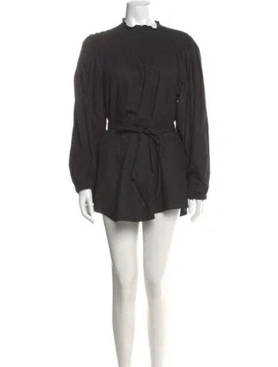 Pre-owned Patou Mock Neck Mini Dress In Gray