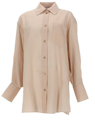 Patou Camicia Da Spiaggia In Misto Seta In Brown