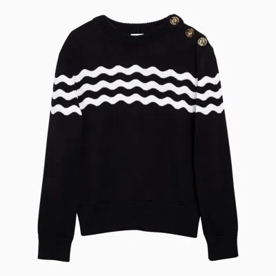PATOU PATOU NAVY AND JUMPER WITH WHITE DETAILING