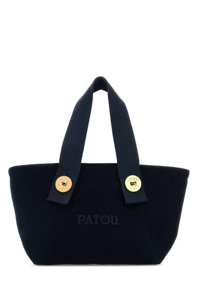 Patou Navy Blue Canvas Trapeze Handbag