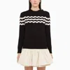 Patou Striped Cotton And Wool Sweater In Blue
