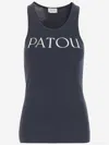 Patou Navy Blue Logo-print Tank Top In Blue