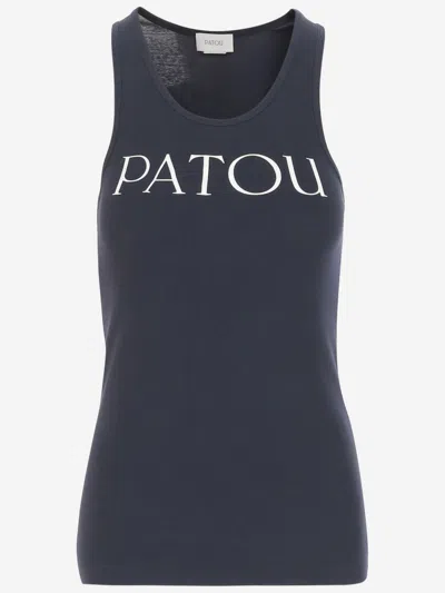 Patou Navy Blue Logo-print Tank Top