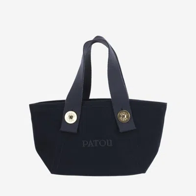 Patou Navy Blue Trapeze Small Tote
