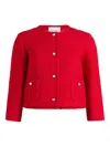 Patou Button-down Long-sleeved Casual Jacket In Red