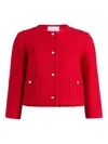 Patou No Collar Box Jacket In Red