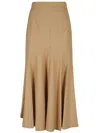 Patou Wool-blend Midi Mermaid Skirt In Brown