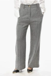 Patou Oblique Striped Virgin Wool Cropped Fit Pants In Gray