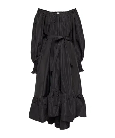 Patou Off-the-shoulder Long-sleeved Dress In Black