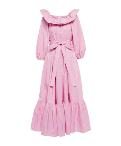 Patou Off-the-shoulder Long-sleeved Dress In Pink