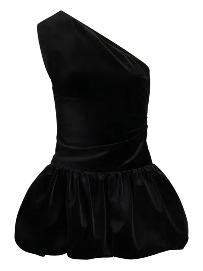 Patou One-shoulder Bubble Mini Dress In Black