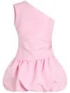 Patou One-shoulder Bubble Mini Dress In Recycled Ottoman Faille Clothing In Pink