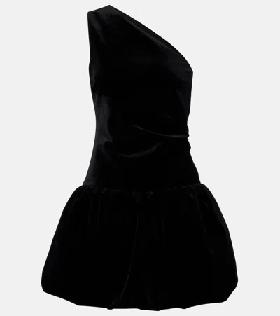 Patou One-shoulder Cotton Minidress In Black