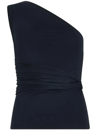 Patou One-shoulder Cotton Top In Blue