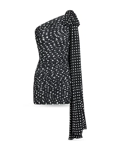 Patou One Shoulder Draped Dress In Black