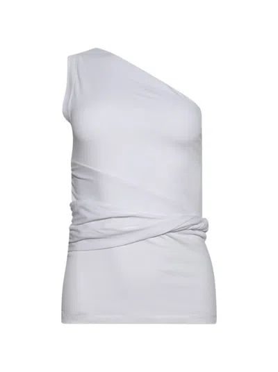 PATOU PATOU ONE SHOULDER KNIT TOP WHITE