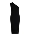 Patou One-shoulder Knitted Midi Dress In Black