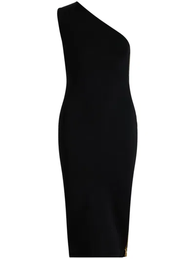PATOU ONE-SHOULDER KNITTED MIDI DRESS
