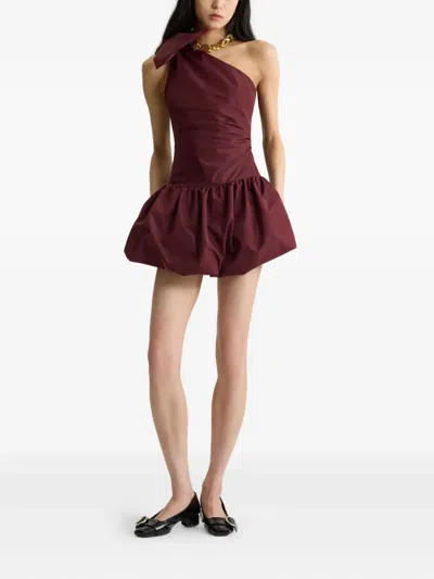 Patou One-shoulder Mini Dress In Red