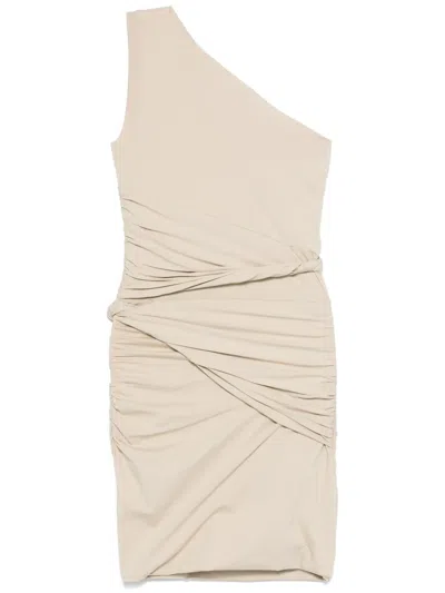 Patou One-shoulder Organic Cotton Dress In Neutrals