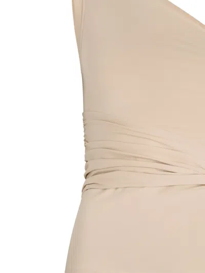 Patou One-shoulder Organic Cotton Top In Neutrals