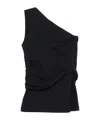Patou One-shoulder Cotton Top In Black