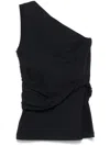 Patou One-shoulder Cotton Top In Blue