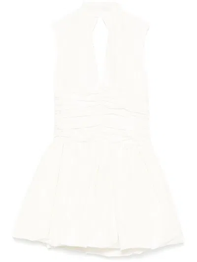 Patou Open-back Bubble Mini Dress In White