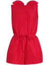 Patou Open-back Faille Playsuit In Red