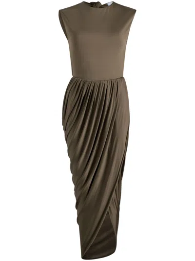 Patou Open-back Midi Dress In Green