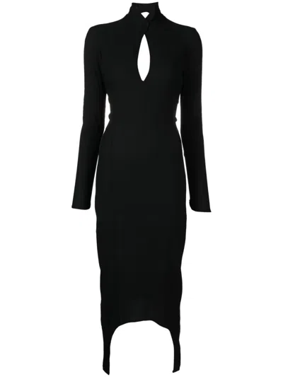 Patou Open-back Midi Dress In Black