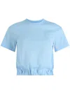 Patou Open-back Organic-cotton T-shirt In Blue