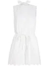 Patou Open-back Poplin Playsuit In White