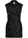 Patou Open-back Recycled-faille Mini Dress In Black