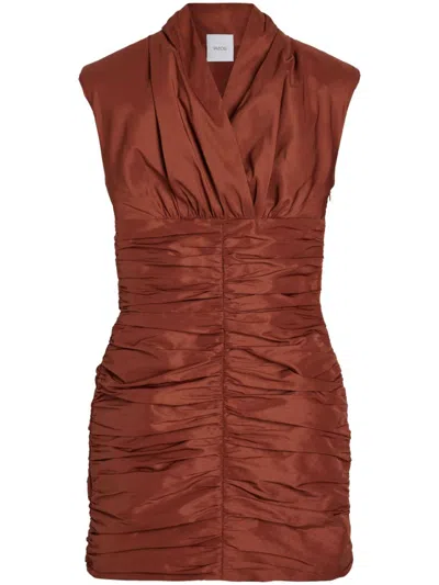 Patou Open-back Recycled-faille Mini Dress In Orange