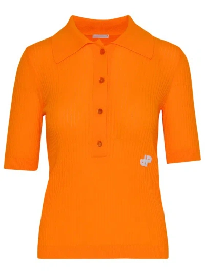 Patou Orange Cotton Polo Shirt