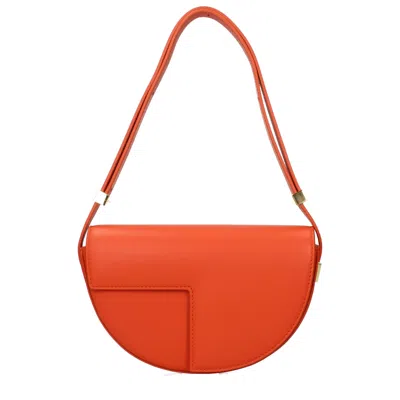Patou Shoulder Bags For Women Orange Leather