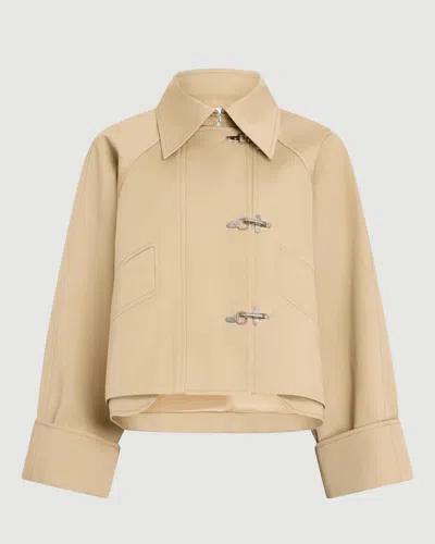 Patou Organic Cotton Oversized Short Parka In Brown