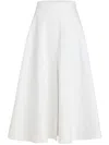 Patou Long A-line Skirt In Organic Cotton Gabardine In 白色