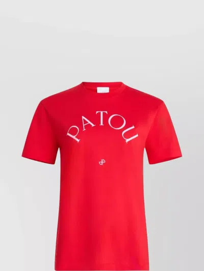 PATOU ORGANIC COTTON T-SHIRT WITH LOGO AND JP PRINT