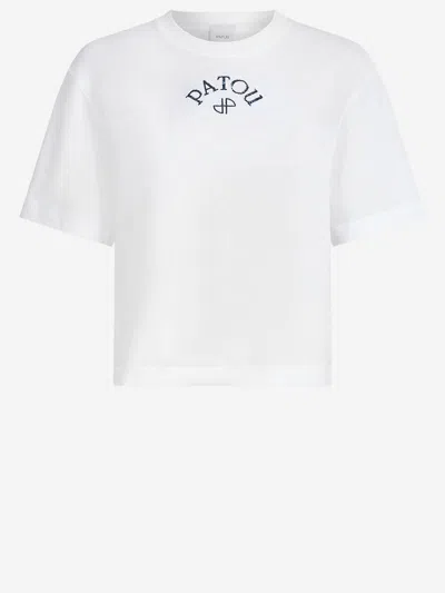 Patou Organic Cotton T Shirt With Logo In White