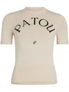 Patou Logo Jacquard Wool-blend Crop Top In White