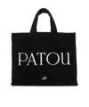 Patou Rectangular Tote Bag With Detachable Strap In Black