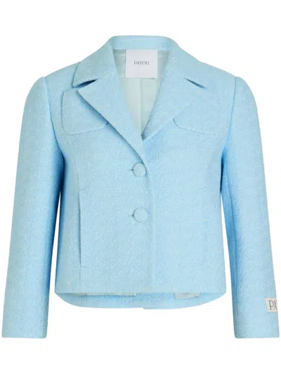 Patou Organic-cotton Tweed Jacket In Blue