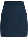 Patou Organic-cotton Tweed Mini Skirt In Blue