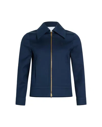 Patou Organic Cotton Twill Jacket In Blue